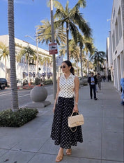 BLOCK POLKA SKIRT SET