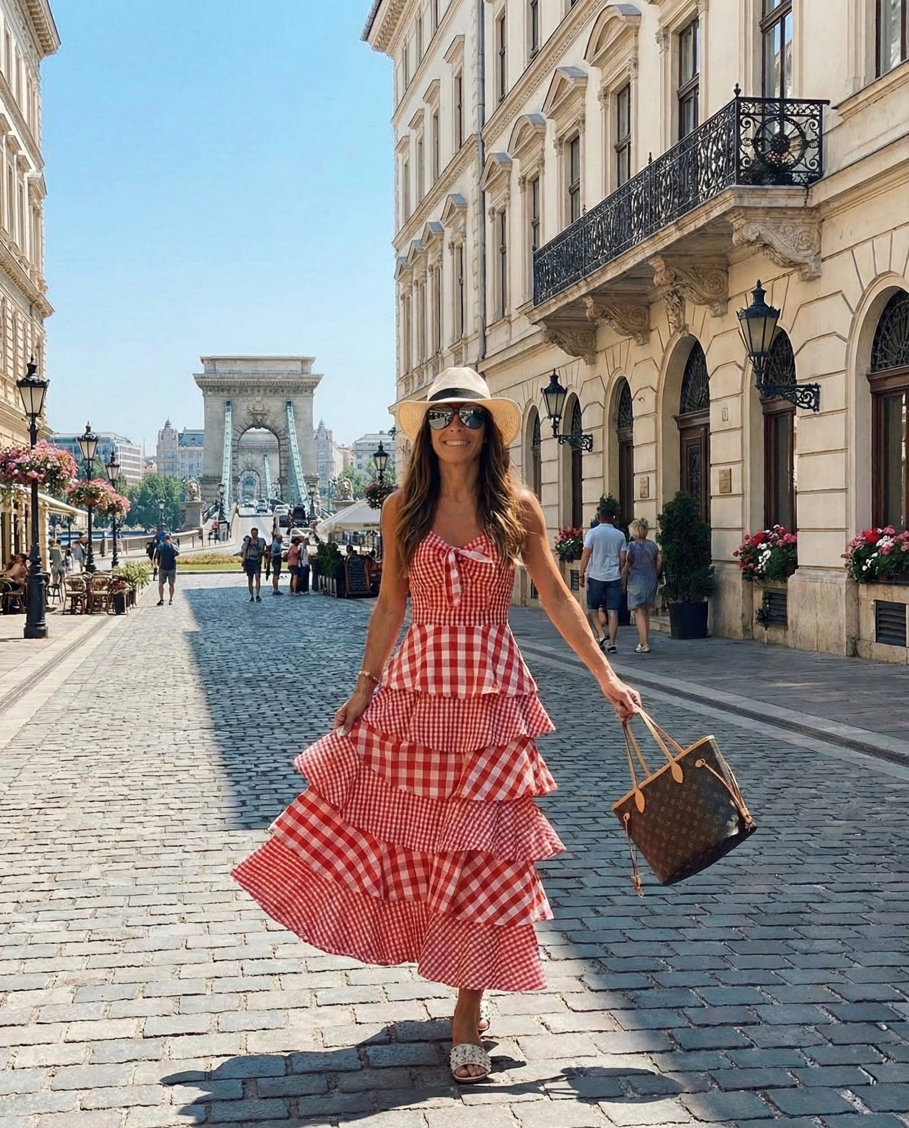 GARNET GRID DRESS