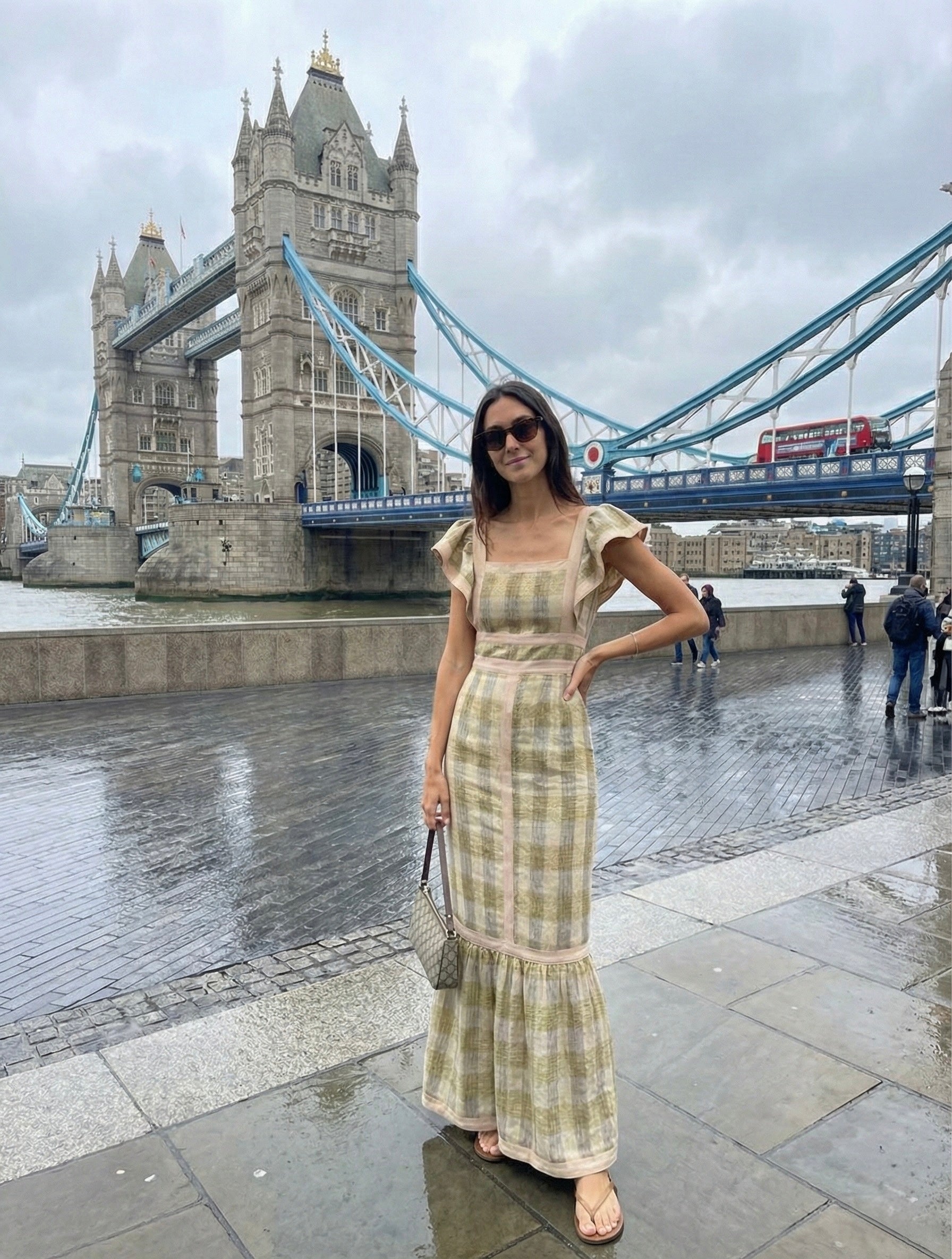 MOCHA CHECKS DRESS