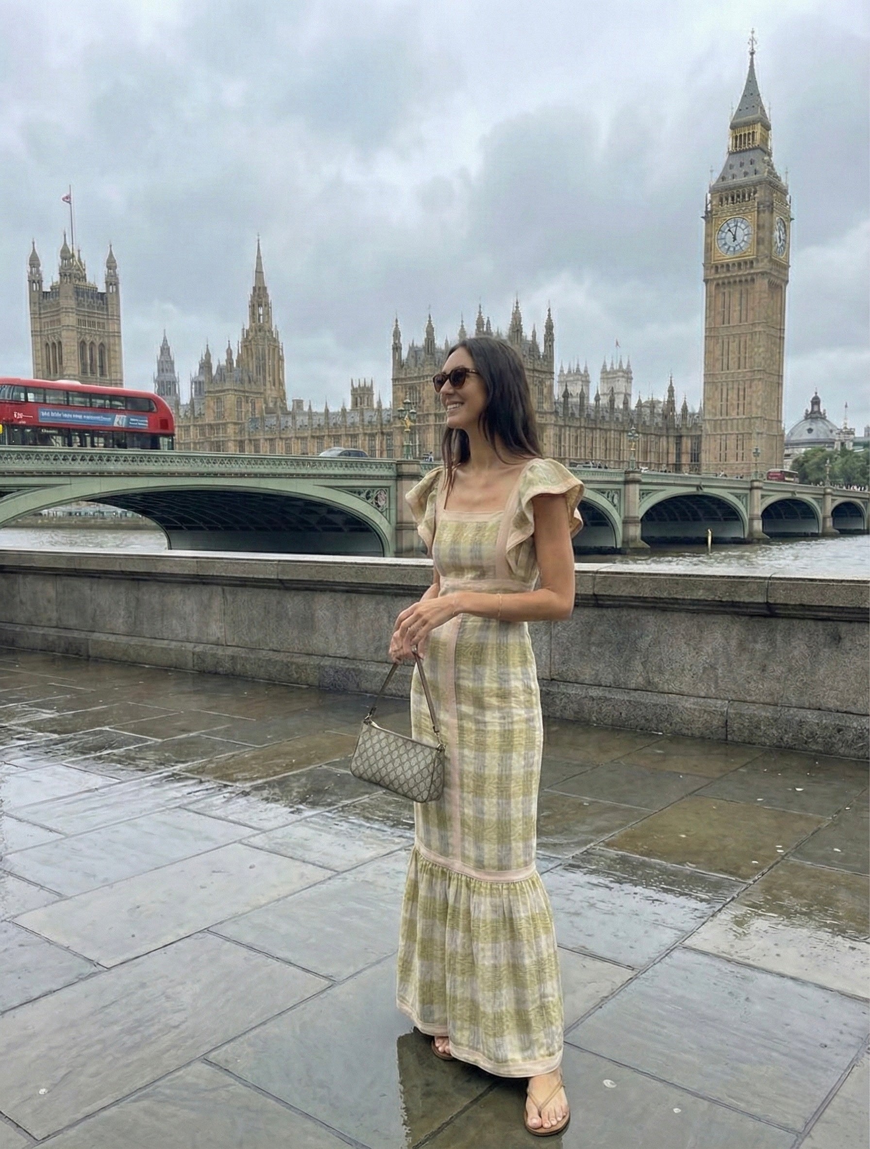 MOCHA CHECKS DRESS