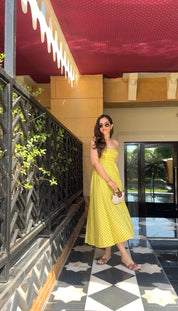 MUSTARD  CHECKERED DRESS