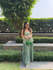 GREEN POLKA DOT SKIRT SET