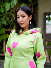 HEART POP HOODIE DRESS