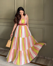 MULTI STRIPE MAXI DRESS