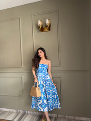 GEOMETRIC BLUE DRESS